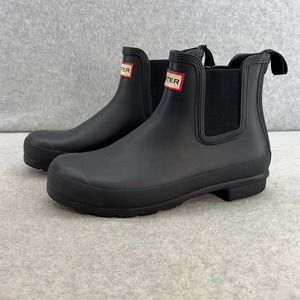 Hunter Original Chelsea Rubber Rain Ankle Boot - Black - Women size 7 Free ship